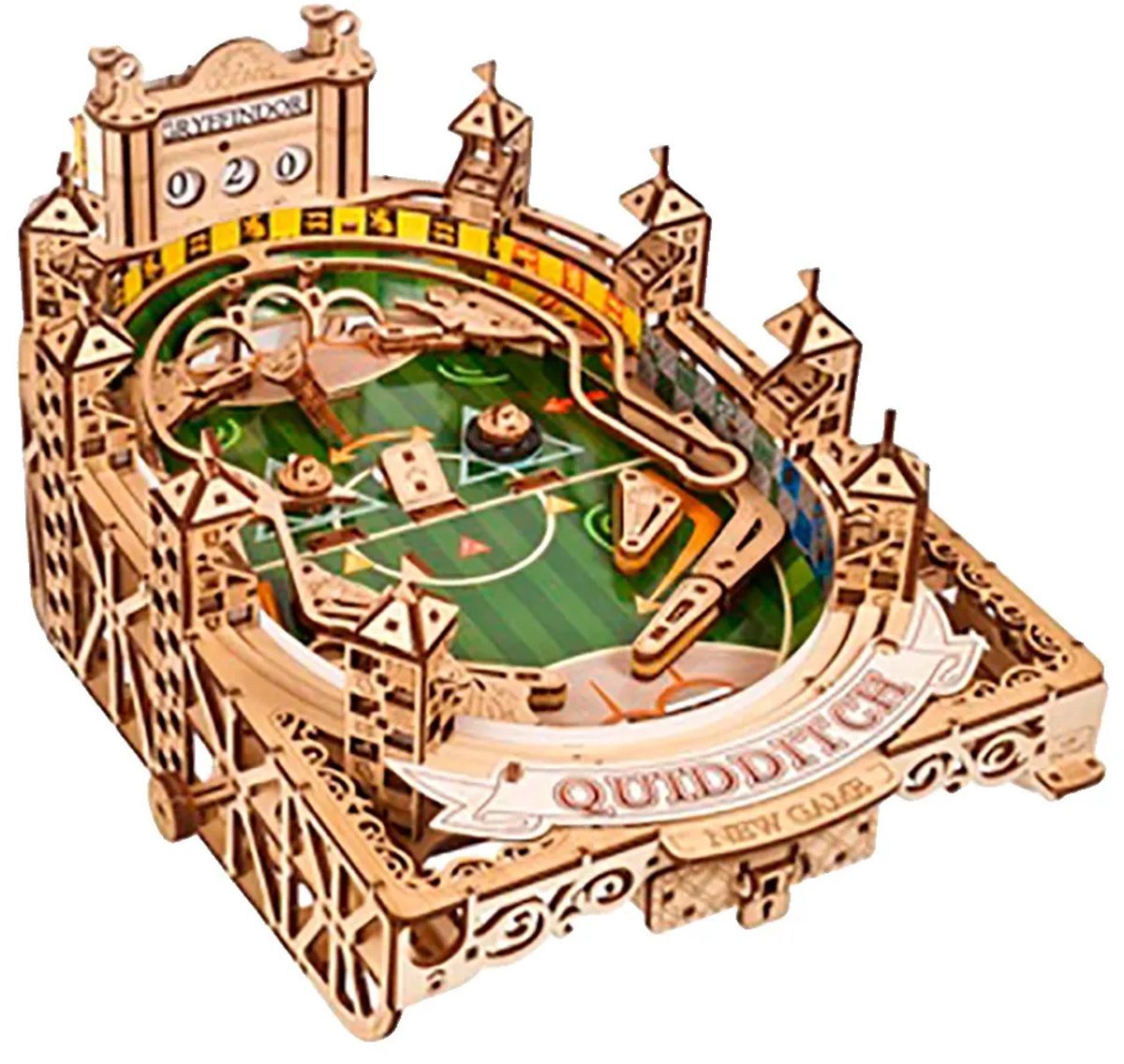 Ugears 3d modelbouw - quidditch™ pinball - harry potter™ - mechanisch bouwpakket hout - educatief speelgoed