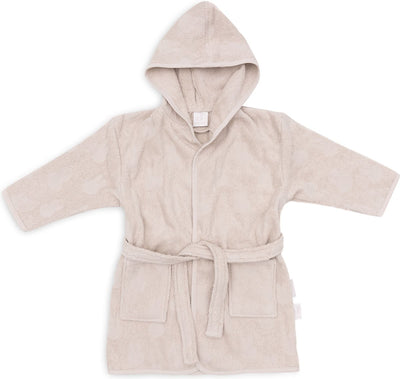 Jollein x nijntje - baby badjas badstof 1-2 jaar - badjas kinderen met capuchon - miffy jacquard - nougat