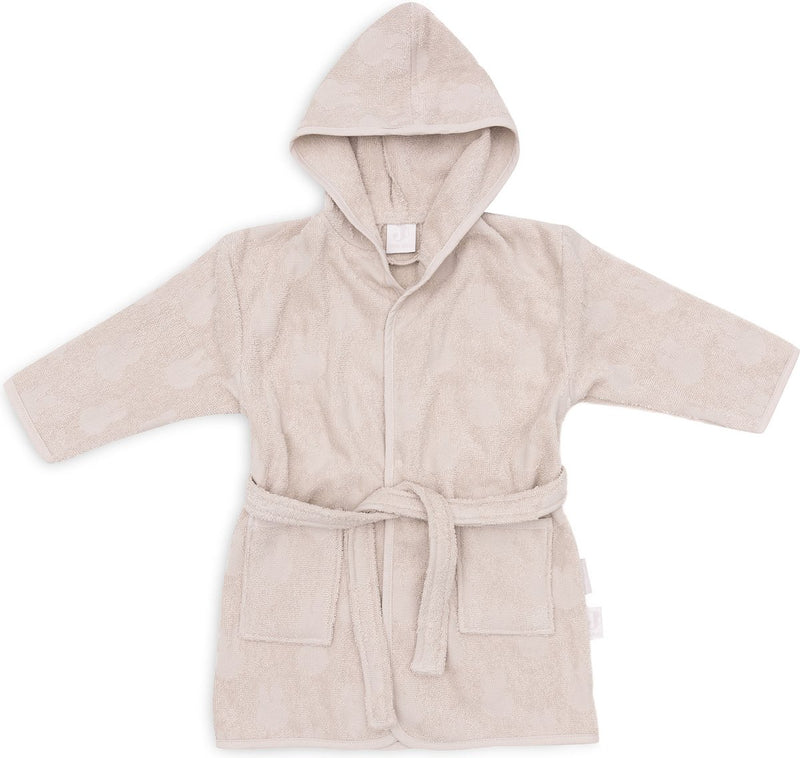 Jollein x nijntje - baby badjas badstof 1-2 jaar - badjas kinderen met capuchon - miffy jacquard - nougat