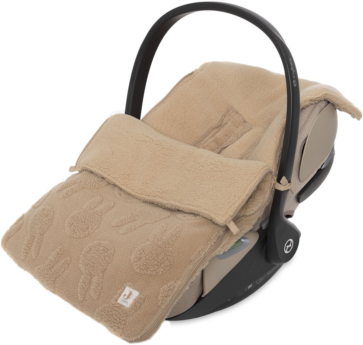 Jollein voetenzak voor autostoel kinderwagen - miffy jacquard - katoen - 42x82cm - biscuit