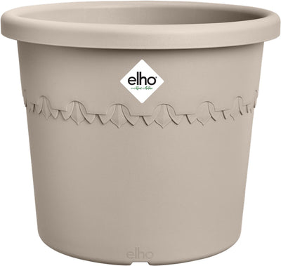 Elho algarve cilindro 58 - bloempot voor buiten - 100% gerecycled plastic - ø 58 x h 29 cm - paddenstoel beige