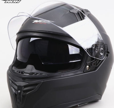Nox integraalhelm met ingebouwd getint zonnevizier - matzwart - ece 22.06 - maat xl = 60 tot 61cm hoofdomtrek