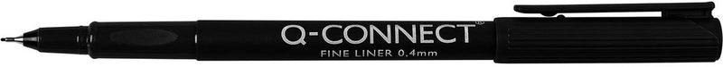 Q-connect fineliner, 0,4 mm, zwart