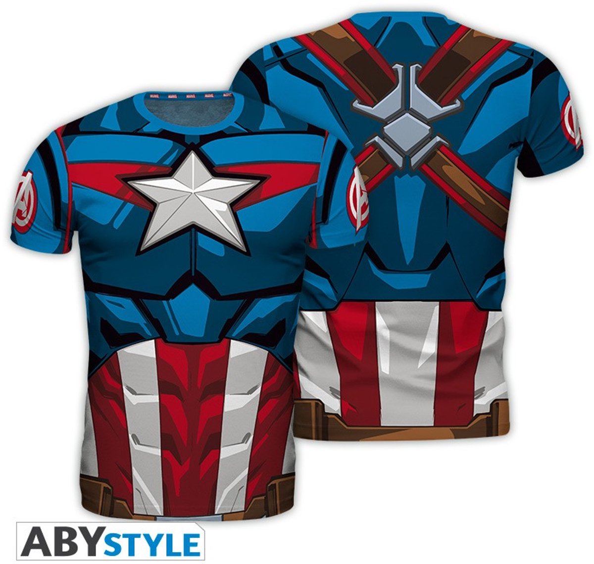 Abystyle marvel - cosplay captain america mannen-t-shirt - l