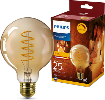 Philips led globe spiraal goud - 25 w - e27 - dimbaar extra warmwit licht