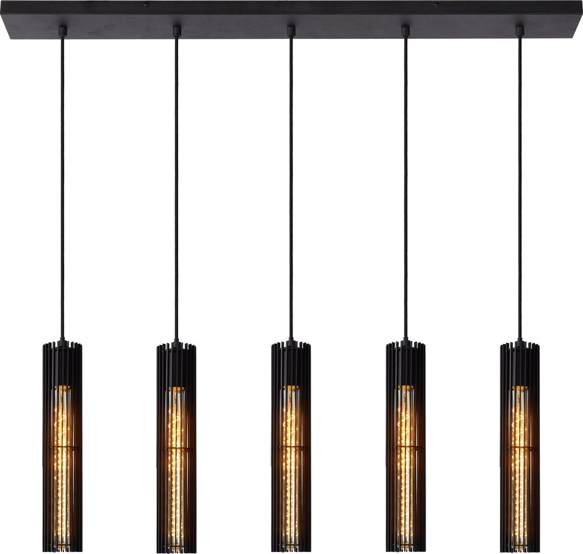 Lucide lionel - hanglamp - 5xe27 - zwart