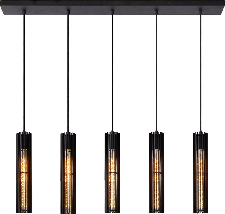 Lucide lionel - hanglamp - 5xe27 - zwart