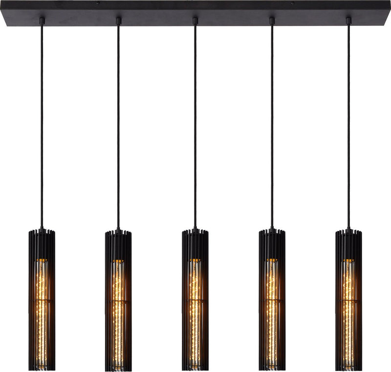 Lucide lionel - hanglamp - 5xe27 - zwart
