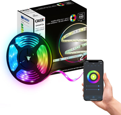Calex slimme led strip 2 meter - led-strip voor binnen - met app - rgb - smart lichtstrip met afstandsbediening