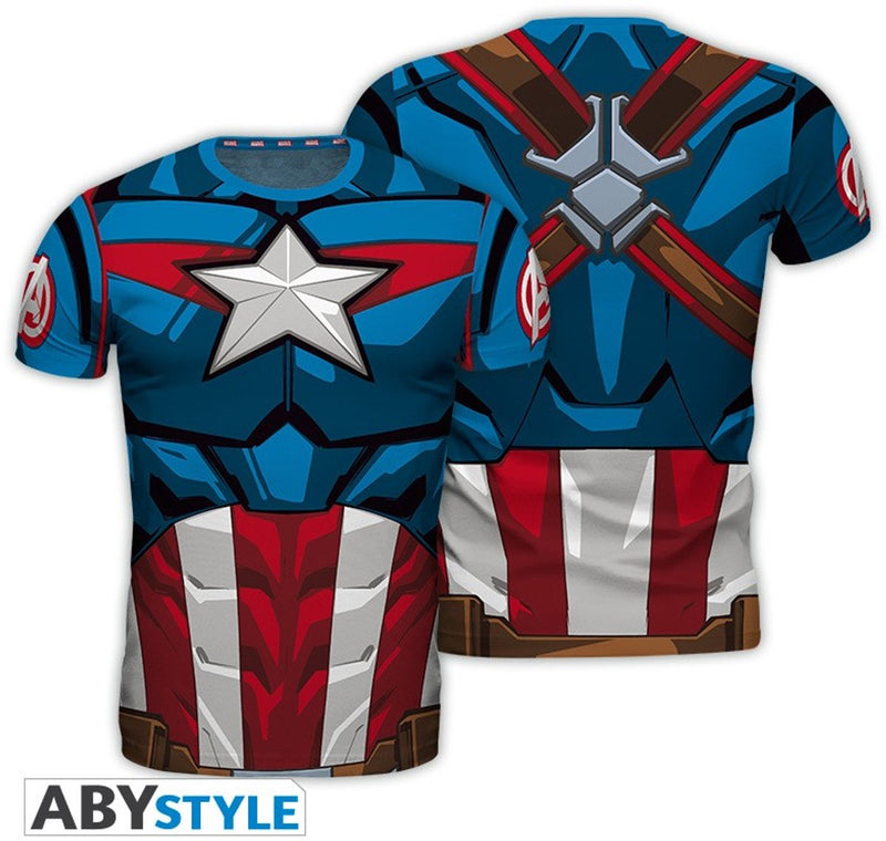 Abystyle marvel - cosplay captain america man's t-shirt - xl