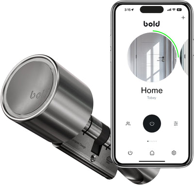 Bold security technology bv bold cilinder - bold smart lock sx-45 - slim deurslot - rvs - zilver