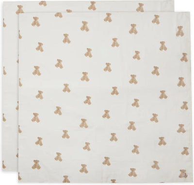 Jollein hydrofiele doek large 115x115cm teddy bear- 2 stuks