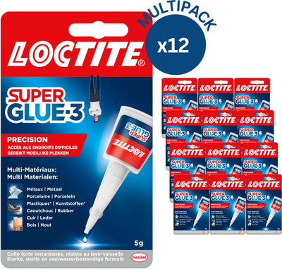 Loctite precision 12 x 5 gram extreem sterk | universele secondenlijm | multilijm voor knutsel precisie oplosingen | sterke alleslijm.
