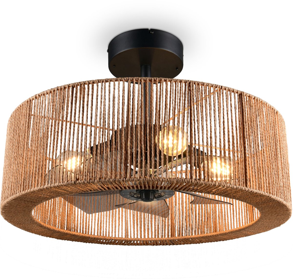 Rl live your light reality smillum - ventilator - natuurlijk - excl. 4x e27 4 w - afstandsbediening - 3 snelheidsinstellingen - in hoogte verstelbaar - zomer- en wintermodus