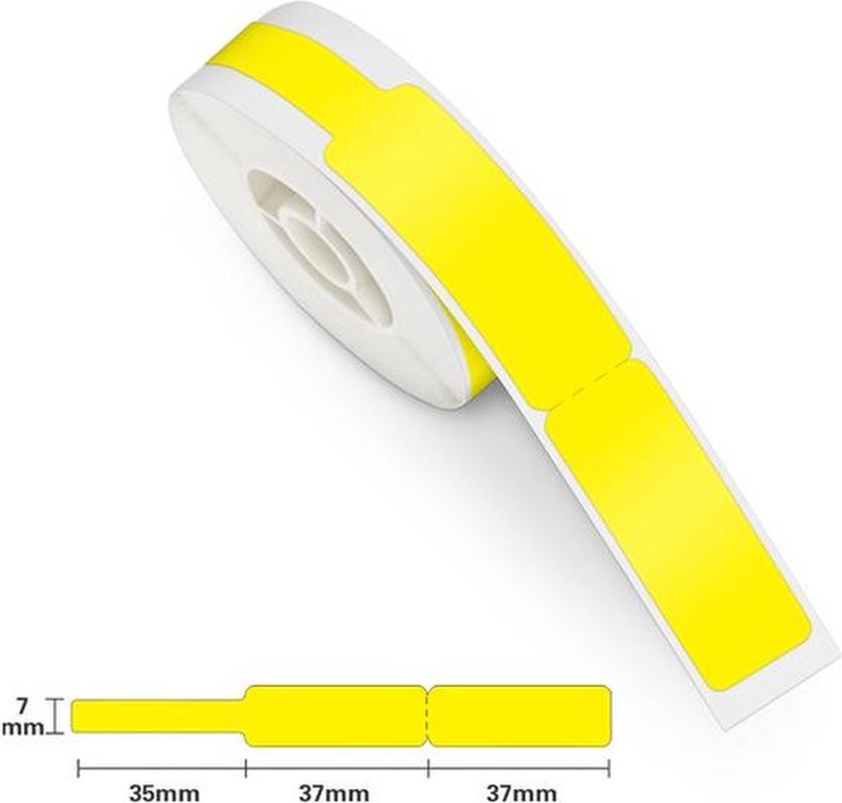 Niimbot labels - etiketten voor b21 b1- 12.5x37mm - 35mm staart - 60 vellen - kabel labels - geel