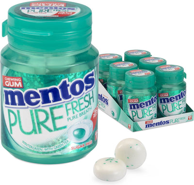 Mentos gum pure fresh wintergreen - kauwgom - suikervrij - 1x6stuks