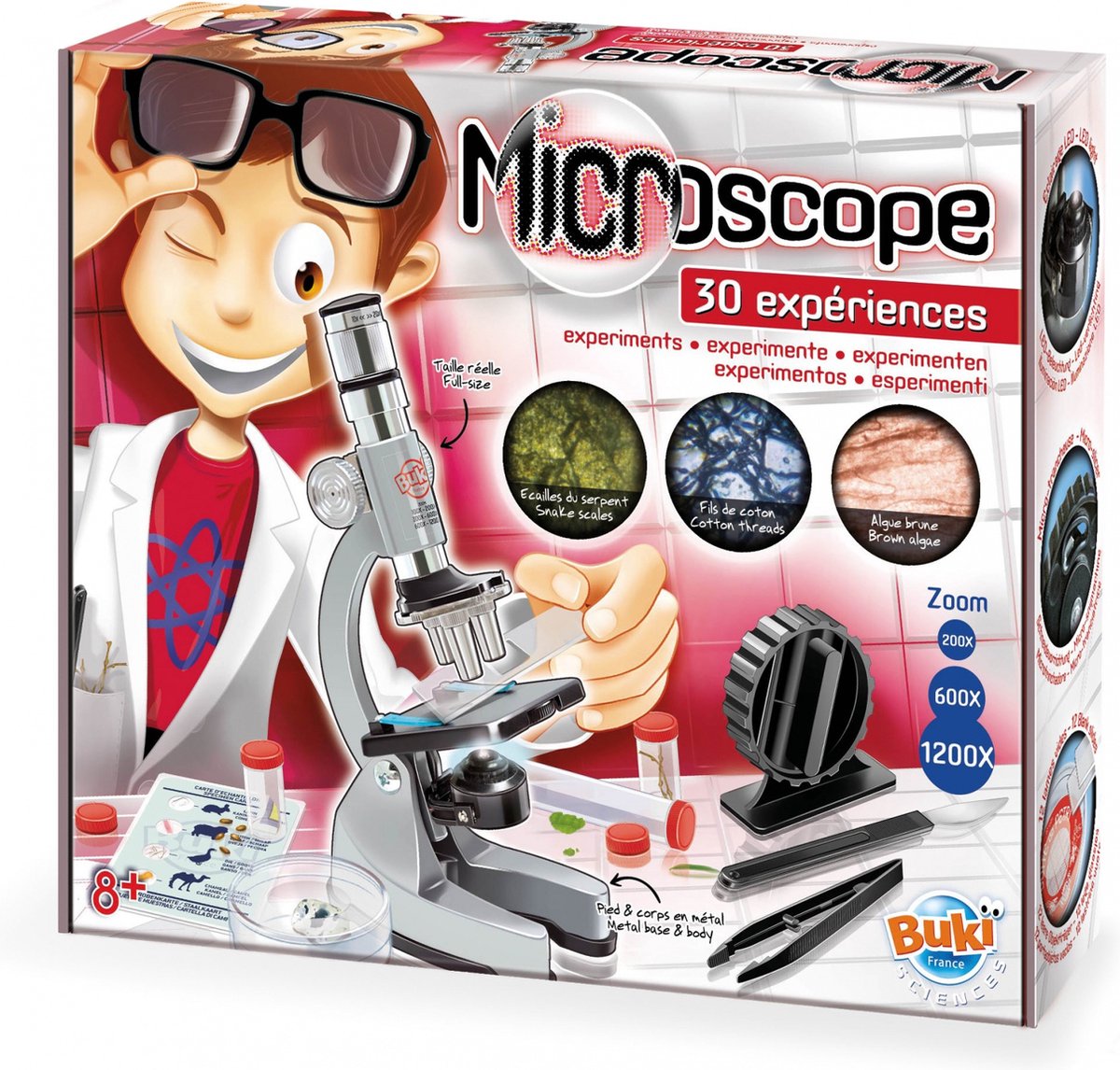 Buki france buki - microscoop voor kinderen - 30 experimenten - vergroting x1200 - educatief speelgoed