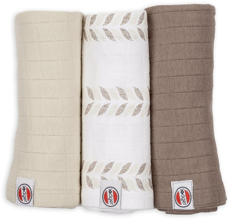Lodger swaddler - hydrofiele doeken - crème - 70x70cm - 3 stuks - biologisch katoen