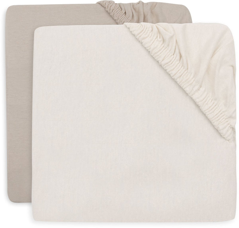 Jollein hoeslaken ledikant - 70 75x140 150cm - jersey - oatmeal sand