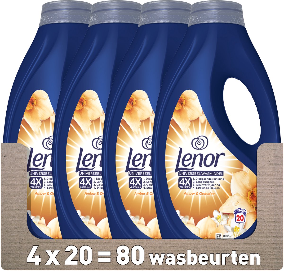 Lenor vloeibaar wasmiddel amber orchidee - 4 x 20 wasbeurten