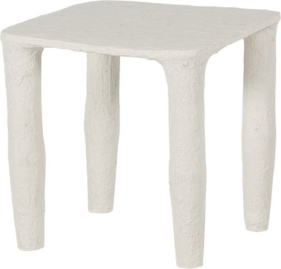 Woood vion lage bijzettafel - papier mache - off white - 40x40x40