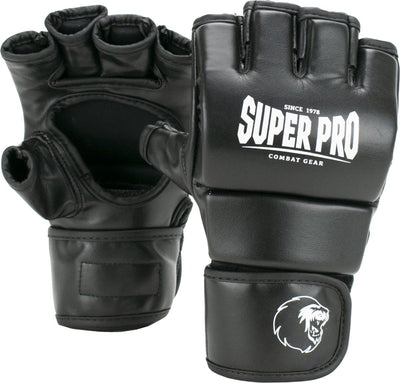 Super pro combat gear brawler mma handschoenen zwart wit extra extra small