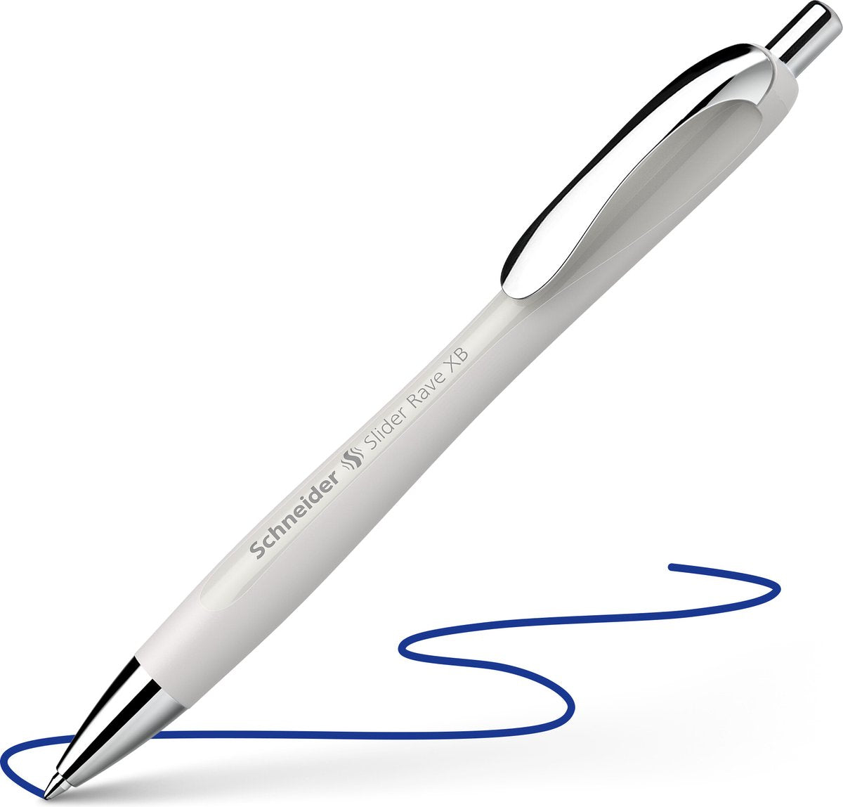 Schneider schrijfwaren schneider balpen - slider rave - trend edition - zilvergrijs - penpunt xb - s-132512