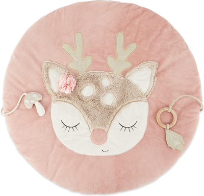 Bieco kruipdeken voor baby's, diameter 70 cm, reemotief activiteitendeken, kruipdeken voor baby's, geschikt voor babyspeelboog, pluche speelmat voor speeltrapeze