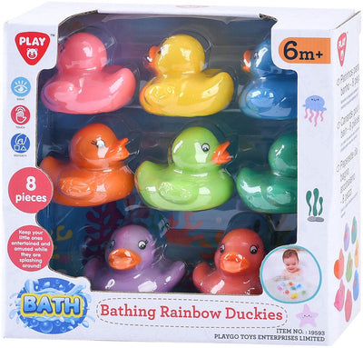 Playgo regenboog badeendjes - 8st.