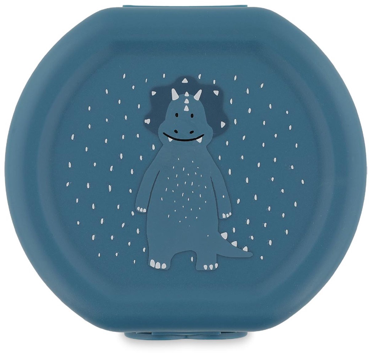 Trixie set van twee snackdoosjes met clip – mr. triceratops - makkelijk te openen – bpa-vrij – voor school en onderweg