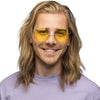 Boland partybril hippie xl geel