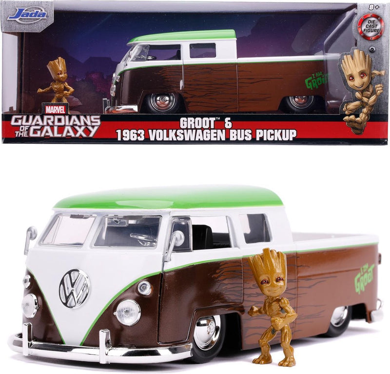 Jada toys - marvel groot 1963 bus pickup - 1:24 - die-cast - vanaf 8 jaar - speelgoedvoertuig