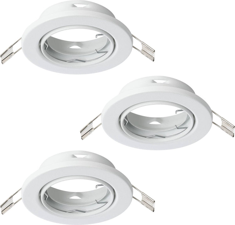 Eglo agulo 1 inbouwspot - gu10 - ø 8.5 cm - wit - set van 3 stuks - kantelbaar
