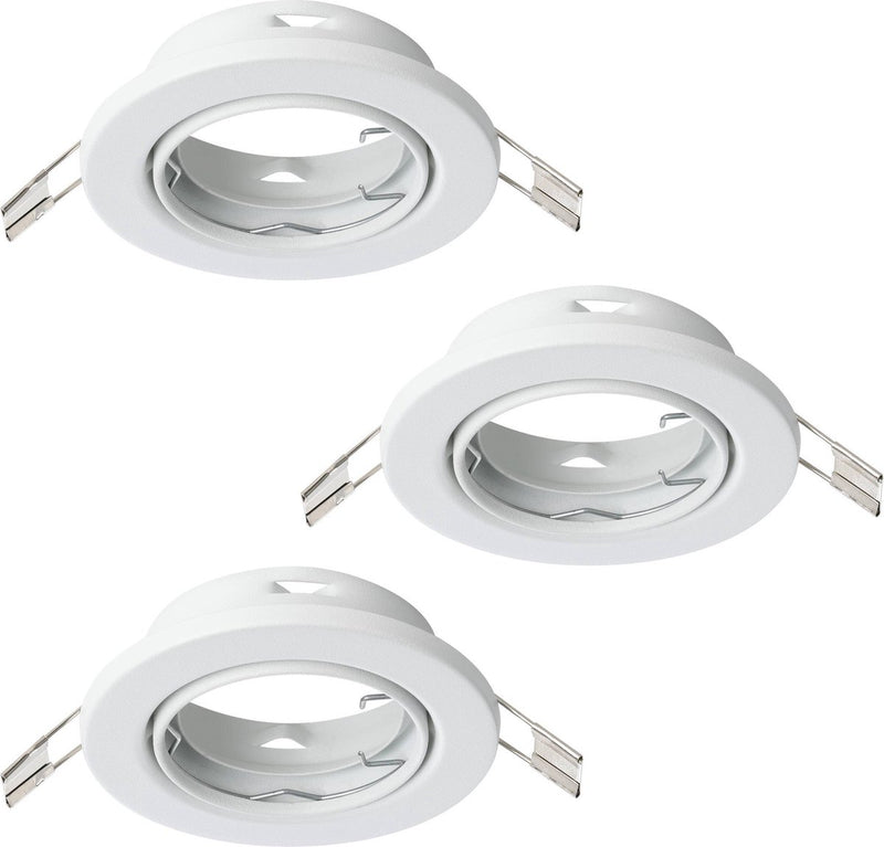 Eglo agulo 1 inbouwspot - gu10 - ø 8.5 cm - wit - set van 3 stuks - kantelbaar