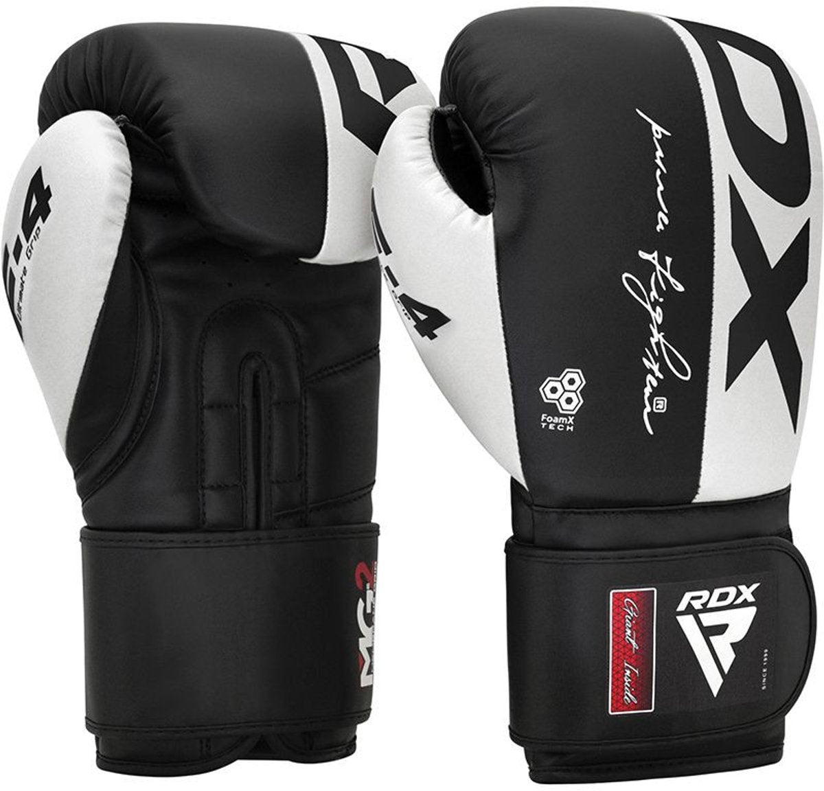 Rdx rex f4 bokshandschoenen - boxing gloves - wit , zwart - 12 oz