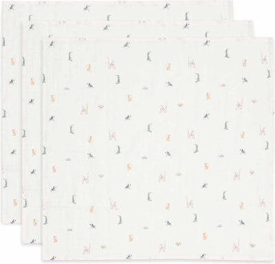 Jollein - hydrofiele doek small 70x70cm - spuugdoekjes - zacht katoen - 3 stuks - jungle jambo