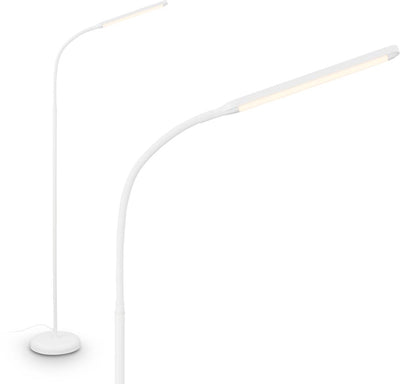 B.k.licht briloner mura – led vloerlamp – dimbaar – 6w – 600lm – touchbediening – zwenkbaar – wit – moderne leeslamp