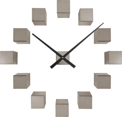 Karlsson wandklok diy cubic metallic - grijs - 40x5.5x40cm - wandklok scandinavisch