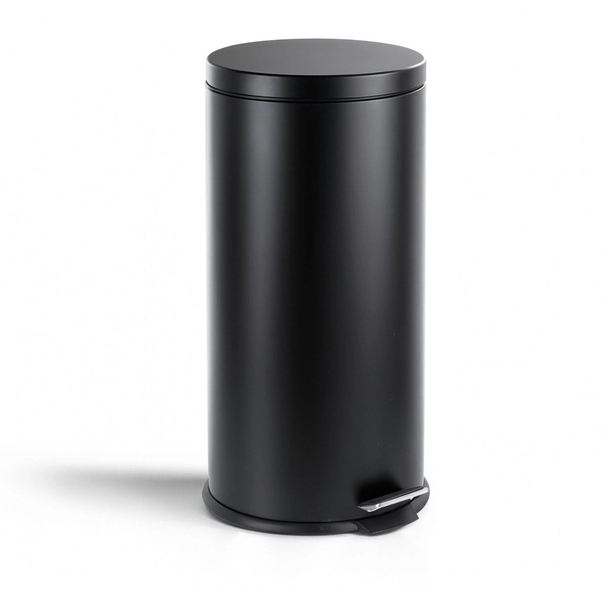 Hush. living hush living - prullenbak metaal - 30l - soft close deksel - pedaalemmer - uitneembare binnenemmer - grote capaciteit - keuken kantoor - zwart