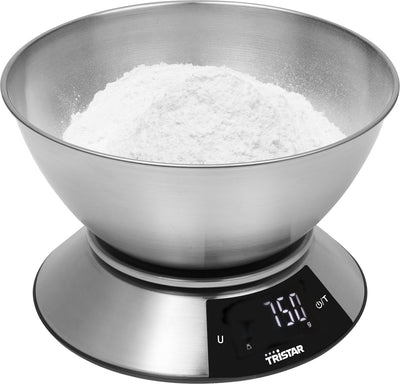 Tristar kw-2453 - keukenweegschaal digitaal - tot 5kg - tot 1 gram nauwekeurig - rvs