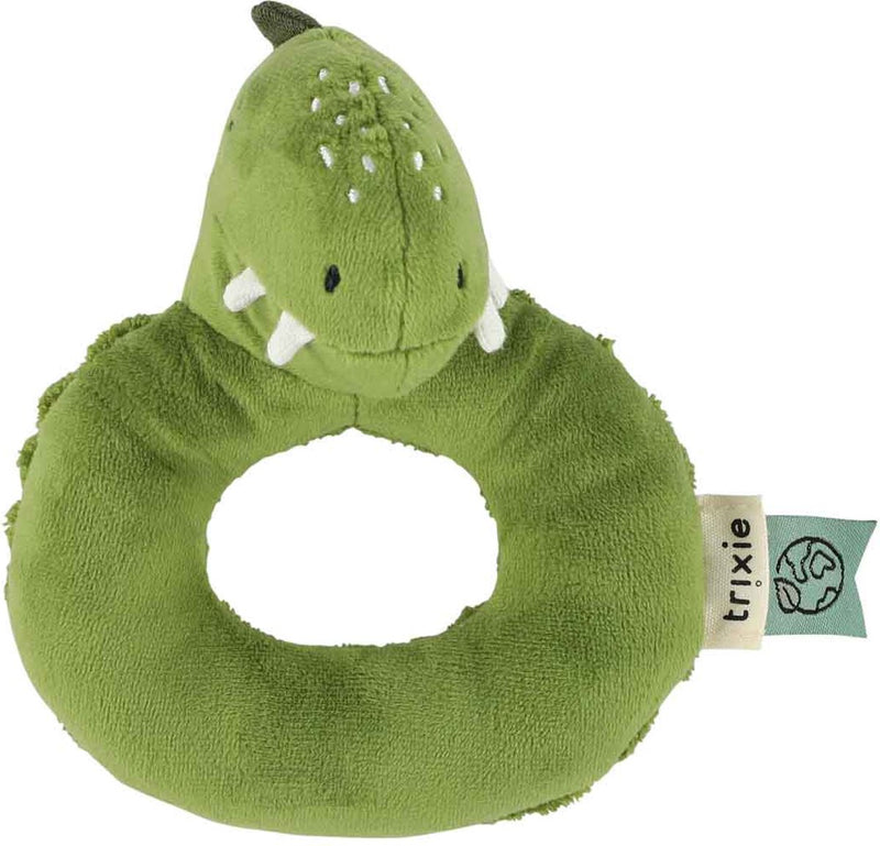 Trixie rammelaar - mr. dino - zacht baby speelgoed met knispergeluid - sensorisch speelgoed - vanaf 3 maanden