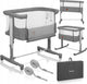 Lionelo aurora 3in1 co-sleeper - babybedje tot 9 kg - meegroeibed - 4 wielen met rem - campingbedje – verstelbare hoogte – ademend gaas – inclusief matras transporttas – afneembare bekleding