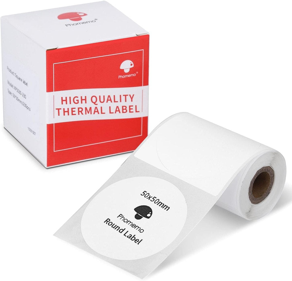 Phomemo labels 50x50mm rond - ronde etiketten - 140 stuks - waterdicht - sterke kleefkracht - voor m110 m220 m221 m100 - wit