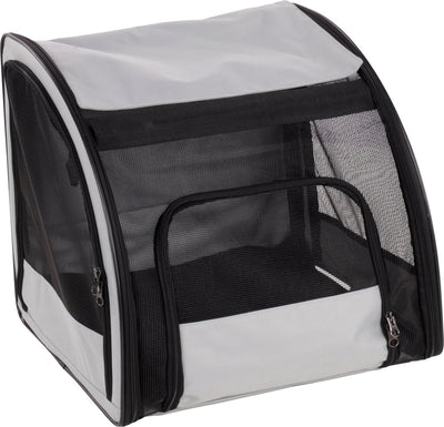 Flamingo autostoel hond – autostoel rey lichtgrijs – 45x38,5x41cm – opvouwbaar veilig – met ventilatiegaas