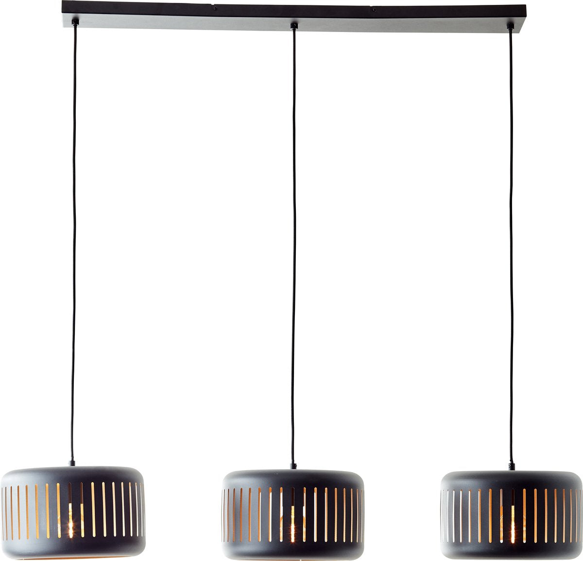 Brilliant tyas - hanglamp - e27 max 3x60w - zwart goud
