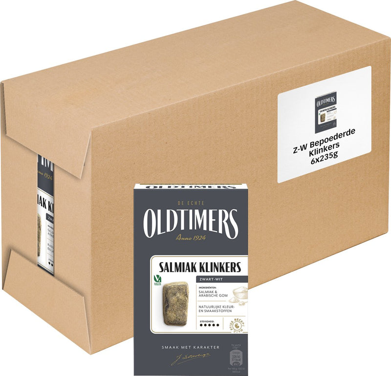 Oldtimers - drop - salmiak klinkers - 6 doosjes - 235 gram