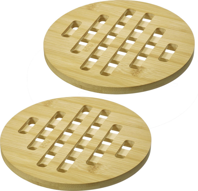 Westmark onderzetters tapas + friends – ronde onderzetters om de tafel te beschermen tegen krassen en brandplekken, ideaal voor de eettafel – bamboe, 20cm, 2 stuks