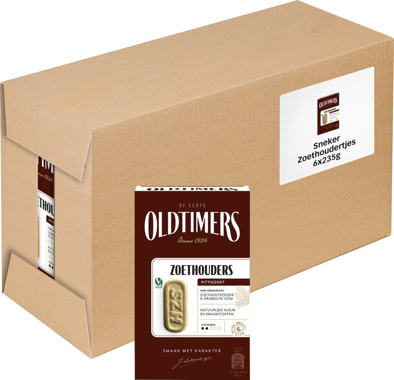 Oldtimers - drop - zoethouders - 6 doosjes - 235 gram