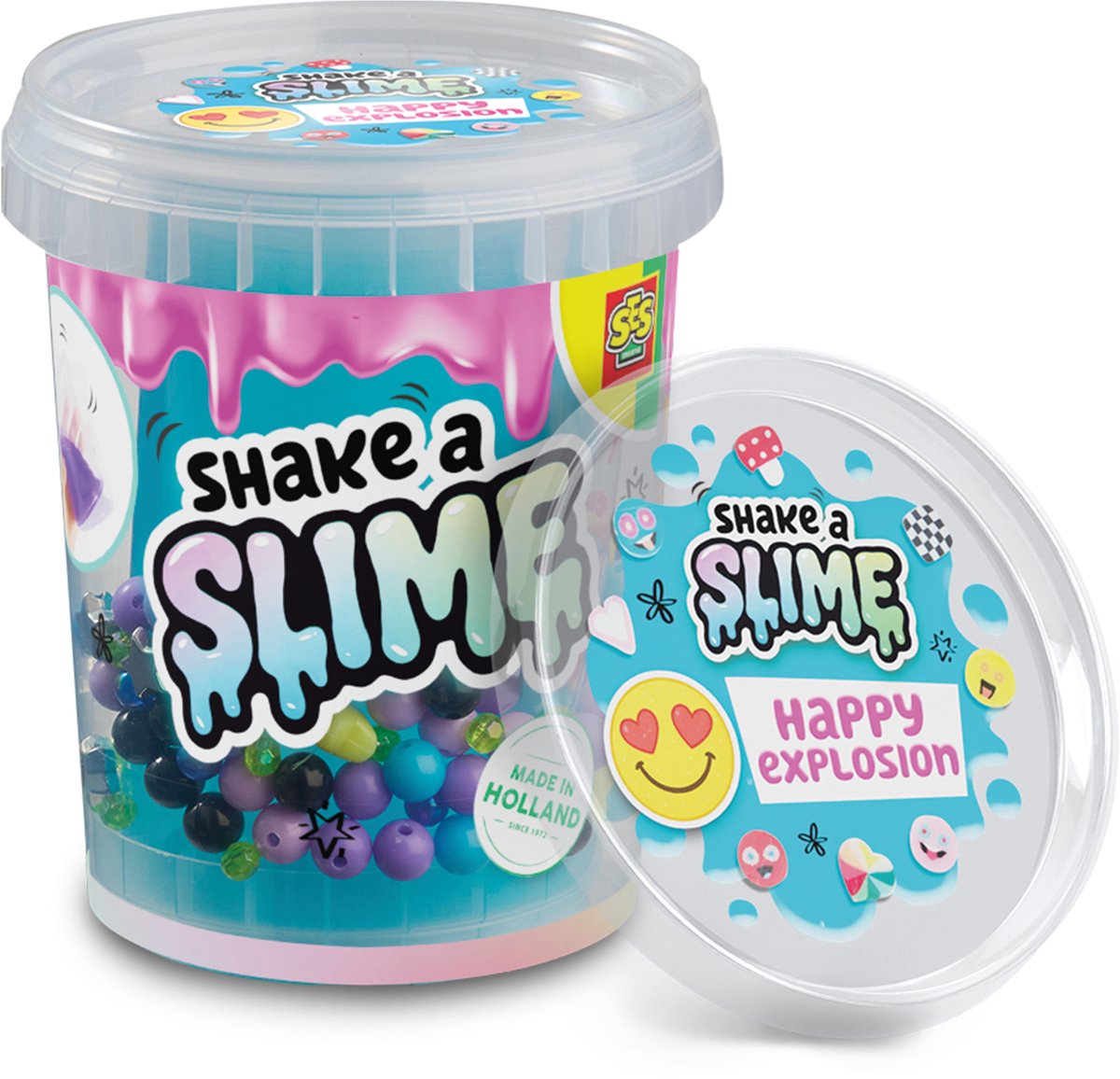 Ses creative shake a slime - happy explosion - slijm - glutenvrij - goed uitwasbaar - voor kinderen vanaf 5 jaar - 200g