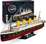 Cubic fun 3d puzzel titanic met led verlichting - 266st. - afbeelding 1